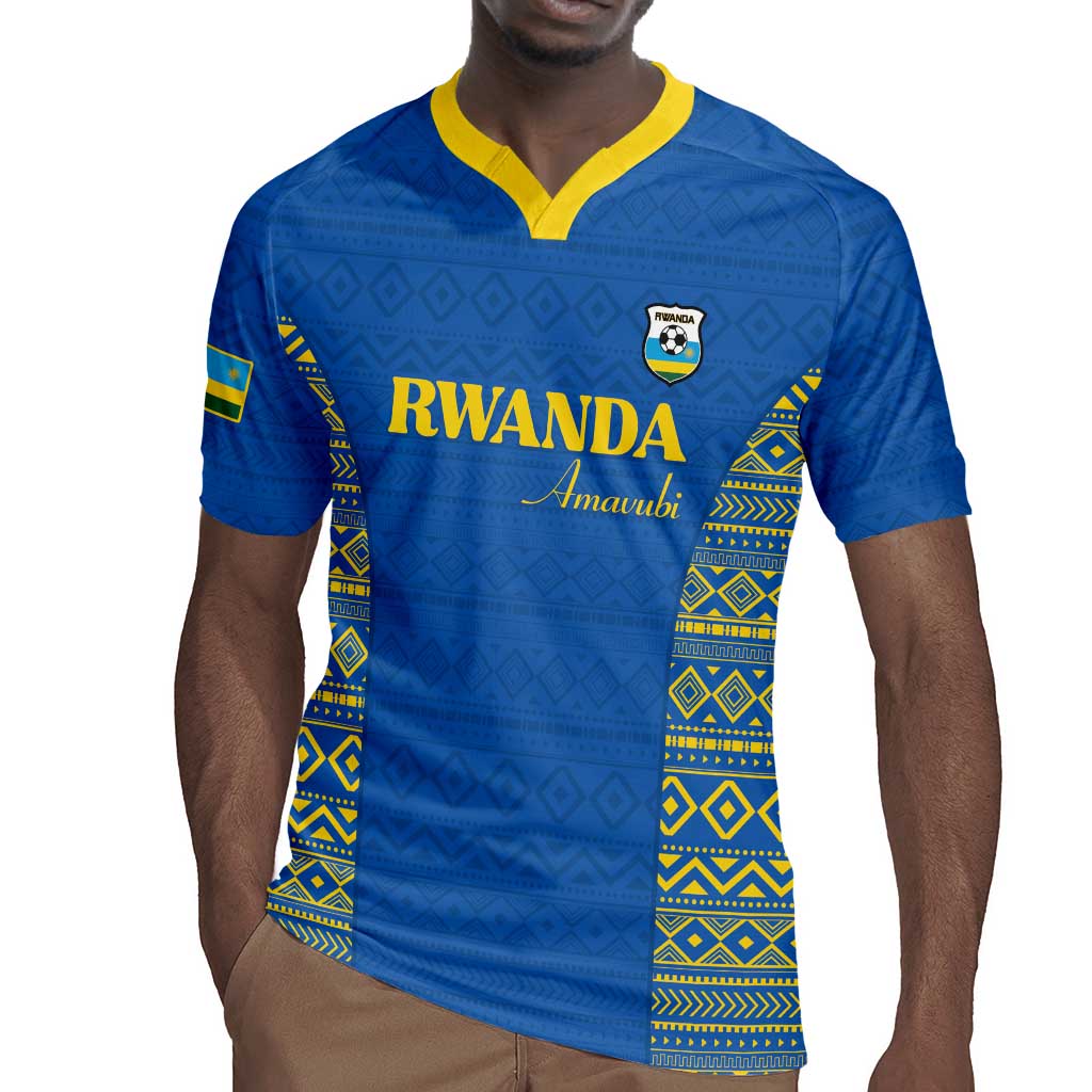 Rwanda Football Custom Rugby Jersey Stand With Amavubi - Blue LT15