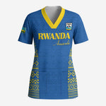 Rwanda Football Custom Scrub Top Stand With Amavubi - Blue - African Pride