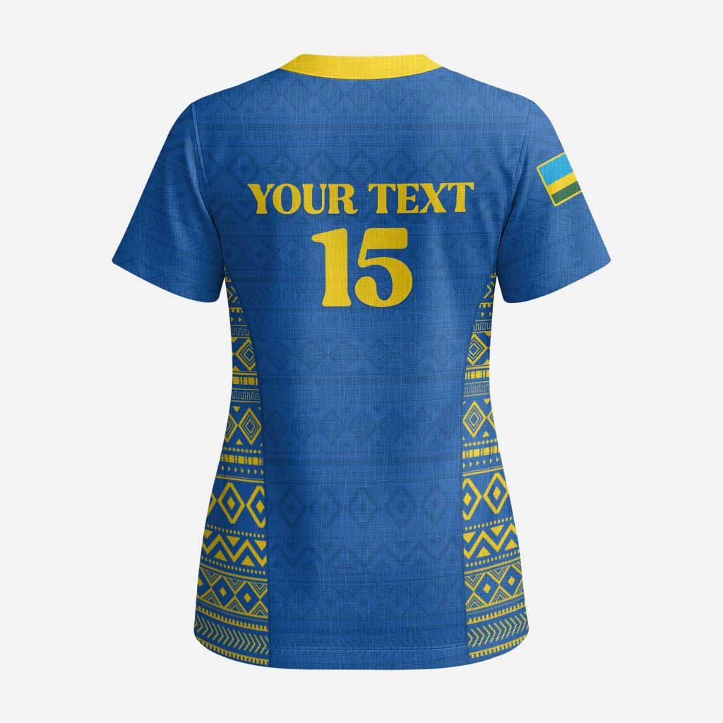 Rwanda Football Custom Scrub Top Stand With Amavubi - Blue - African Pride