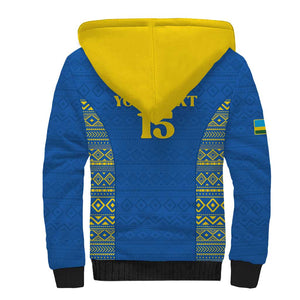 Rwanda Football Custom Sherpa Hoodie Stand With Amavubi - Blue - African Pride