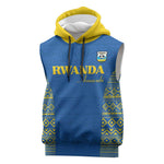 Rwanda Football Custom Sleeveless Hoodie Stand With Amavubi - Blue - African Pride