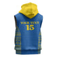 Rwanda Football Custom Sleeveless Zip Hoodie Stand With Amavubi - Blue - African Pride