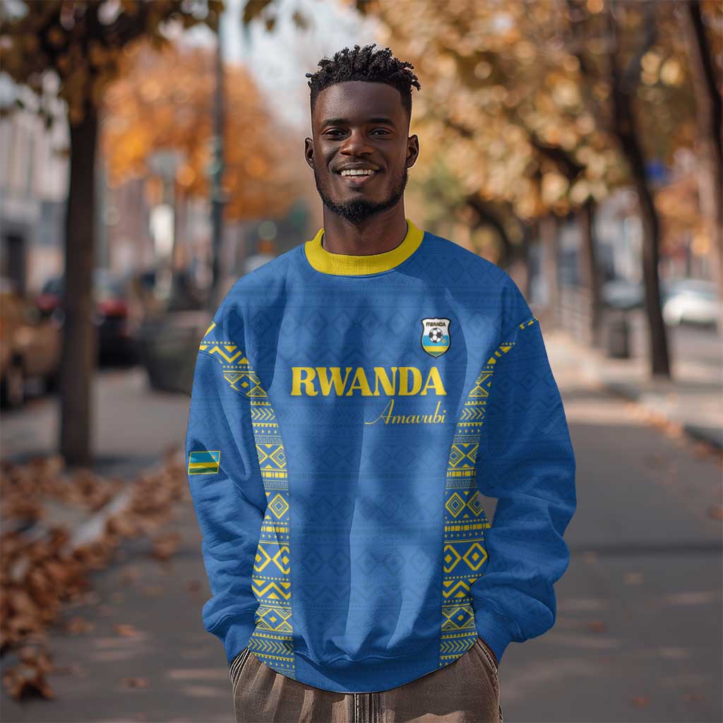 Rwanda Football Custom Sweatshirt Stand With Amavubi - Blue - African Pride