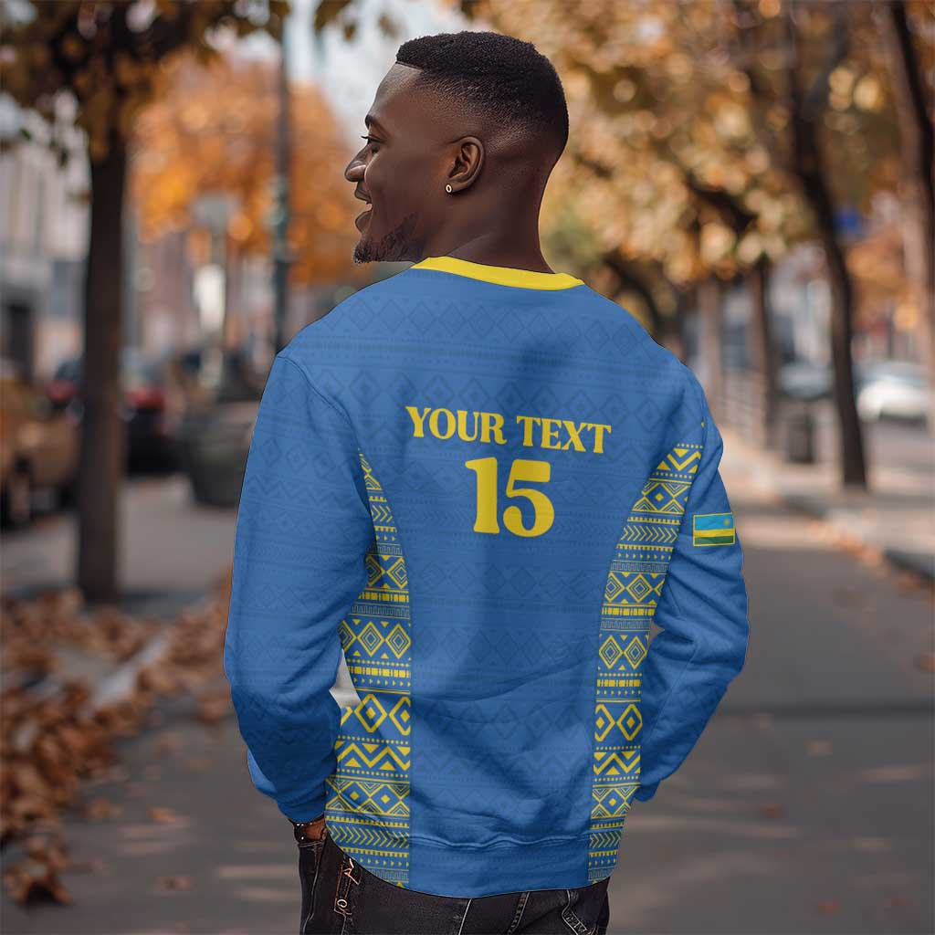 Rwanda Football Custom Sweatshirt Stand With Amavubi - Blue - African Pride