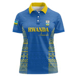 Rwanda Football Custom Women Polo Shirt Stand With Amavubi - Blue LT15