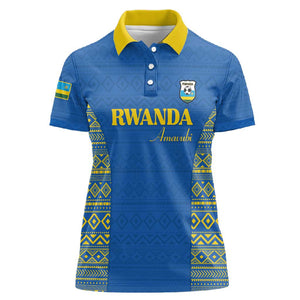 Rwanda Football Custom Women Polo Shirt Stand With Amavubi - Blue LT15