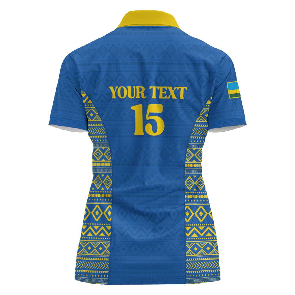 Rwanda Football Custom Women Polo Shirt Stand With Amavubi - Blue LT15