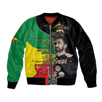Jah Rastafari Bomber Jacket Haile Selassie