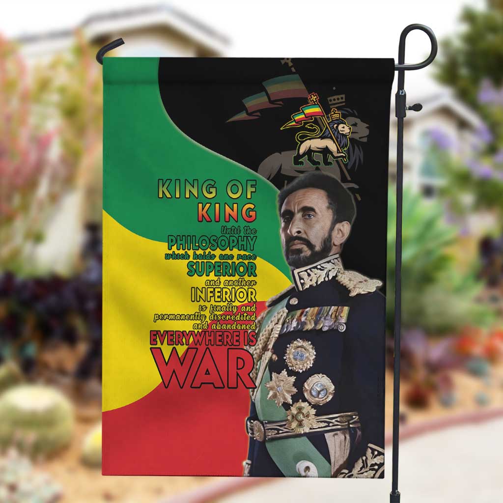 Jah Rastafari Garden Flag Haile Selassie