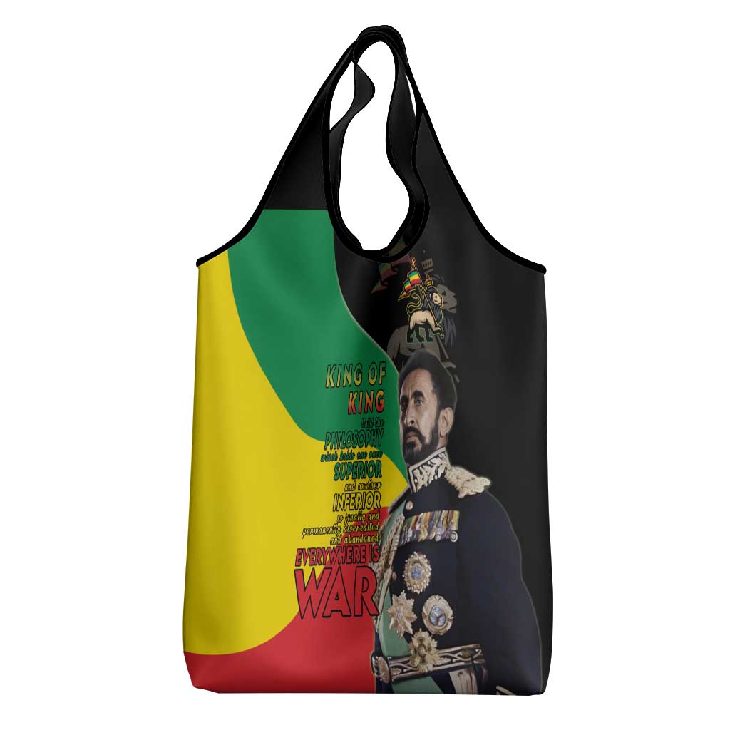 Jah Rastafari Grocery Bag Haile Selassie