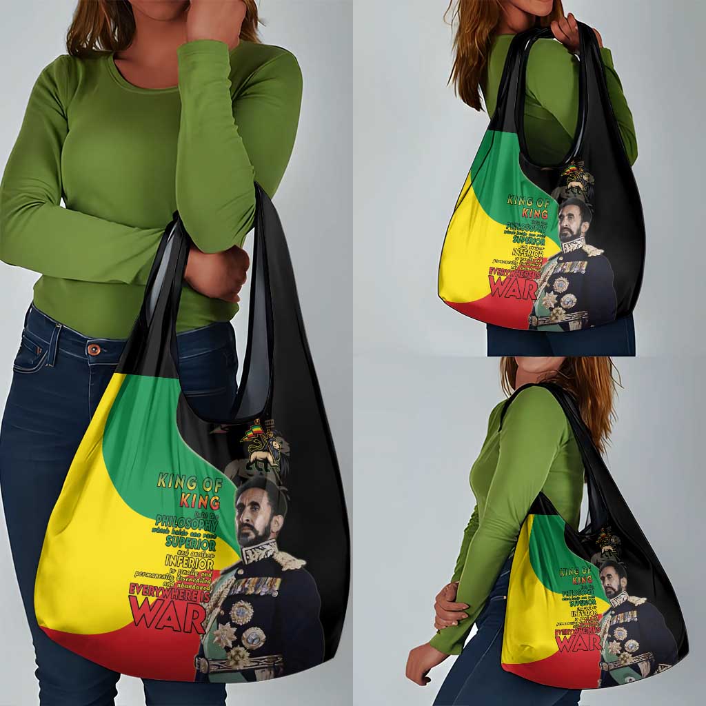 Jah Rastafari Grocery Bag Haile Selassie