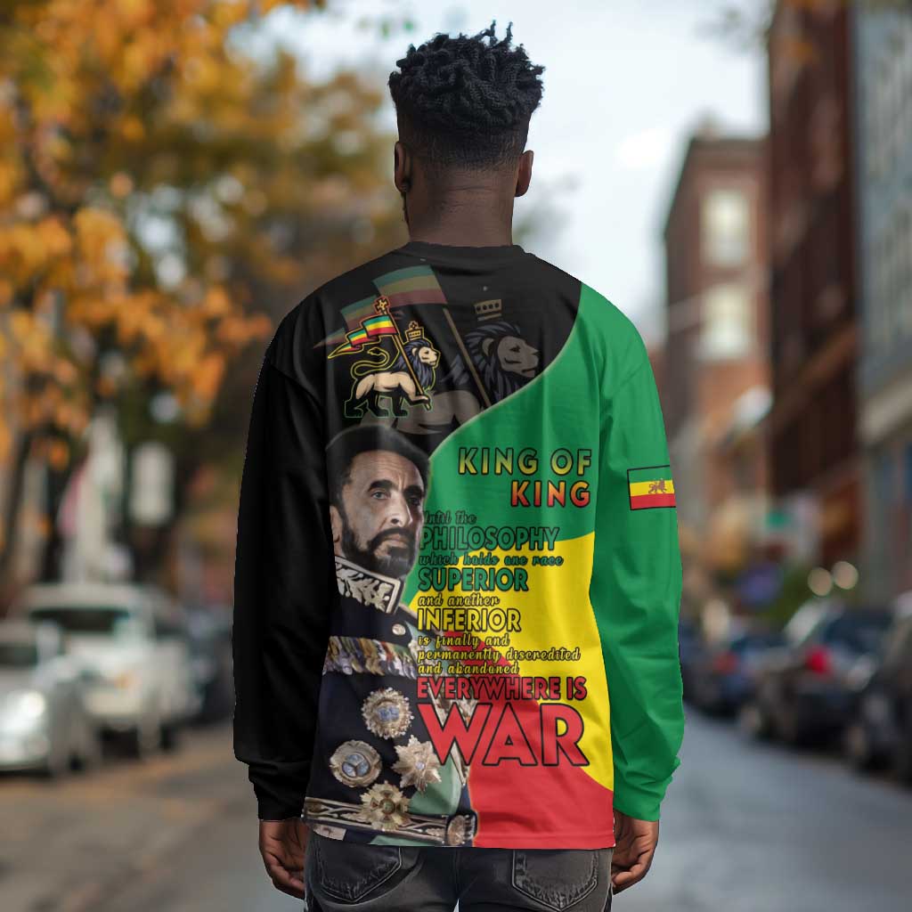 Jah Rastafari Long Sleeve Shirt Haile Selassie