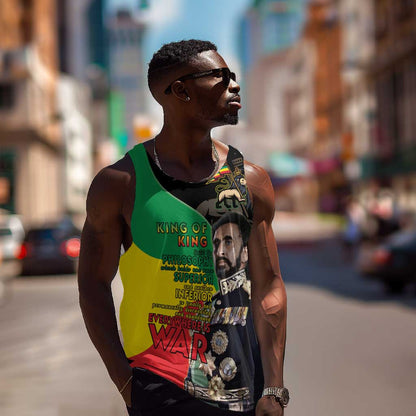 Jah Rastafari Men Tank Top Haile Selassie