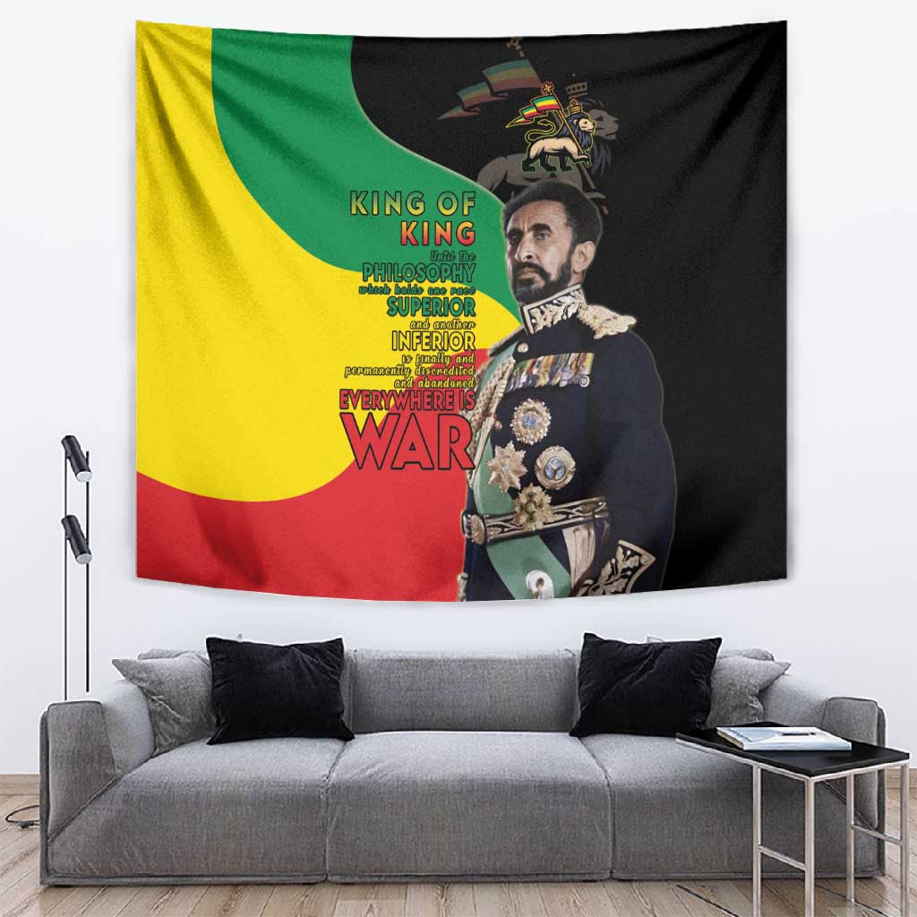 Jah Rastafari Tapestry Haile Selassie