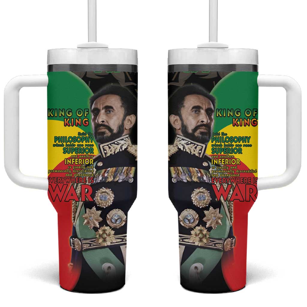 Jah Rastafari Tumbler With Handle Haile Selassie