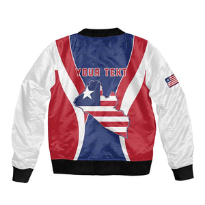 Personalised Afro Liberia Bomber Jacket Coat Of Arms With Flag Map - African Pattern