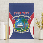 Personalised Afro Liberia Canvas Wall Art Coat Of Arms With Flag Map - African Pattern