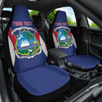 Personalised Afro Liberia Car Seat Cover Coat Of Arms With Flag Map - African Pattern