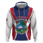 Personalised Afro Liberia Hoodie Coat Of Arms With Flag Map - African Pattern