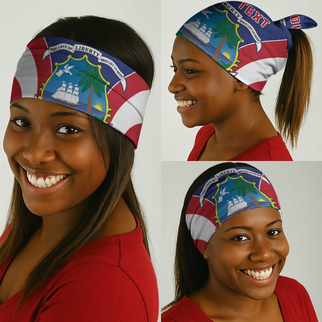 Personalised Afro Liberia Neck Gaiter Coat Of Arms Flag Map - African Pattern LT15
