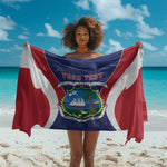 Personalised Afro Liberia Sarong Coat Of Arms With Flag Map - African Pattern