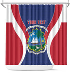 Personalised Afro Liberia Shower Curtain Coat Of Arms With Flag Map - African Pattern