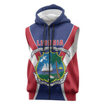 Personalised Afro Liberia Sleeveless Zip Hoodie Coat Of Arms With Flag Map - African Pattern - African Pride
