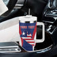 Personalised Afro Liberia Tumbler With Handle Coat Of Arms With Flag Map - African Pattern