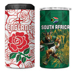 Personalized South Africa Combine England Rugby 4 in 1 Can Cooler Tumbler Springboks and Red Rose