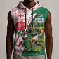 Personalized South Africa Combine England Rugby Sleeveless Hoodie Springboks and Red Rose - African Pride