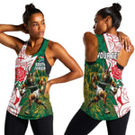 Personalized South Africa Combine England Rugby Women Racerback Tank Springboks and Red Rose