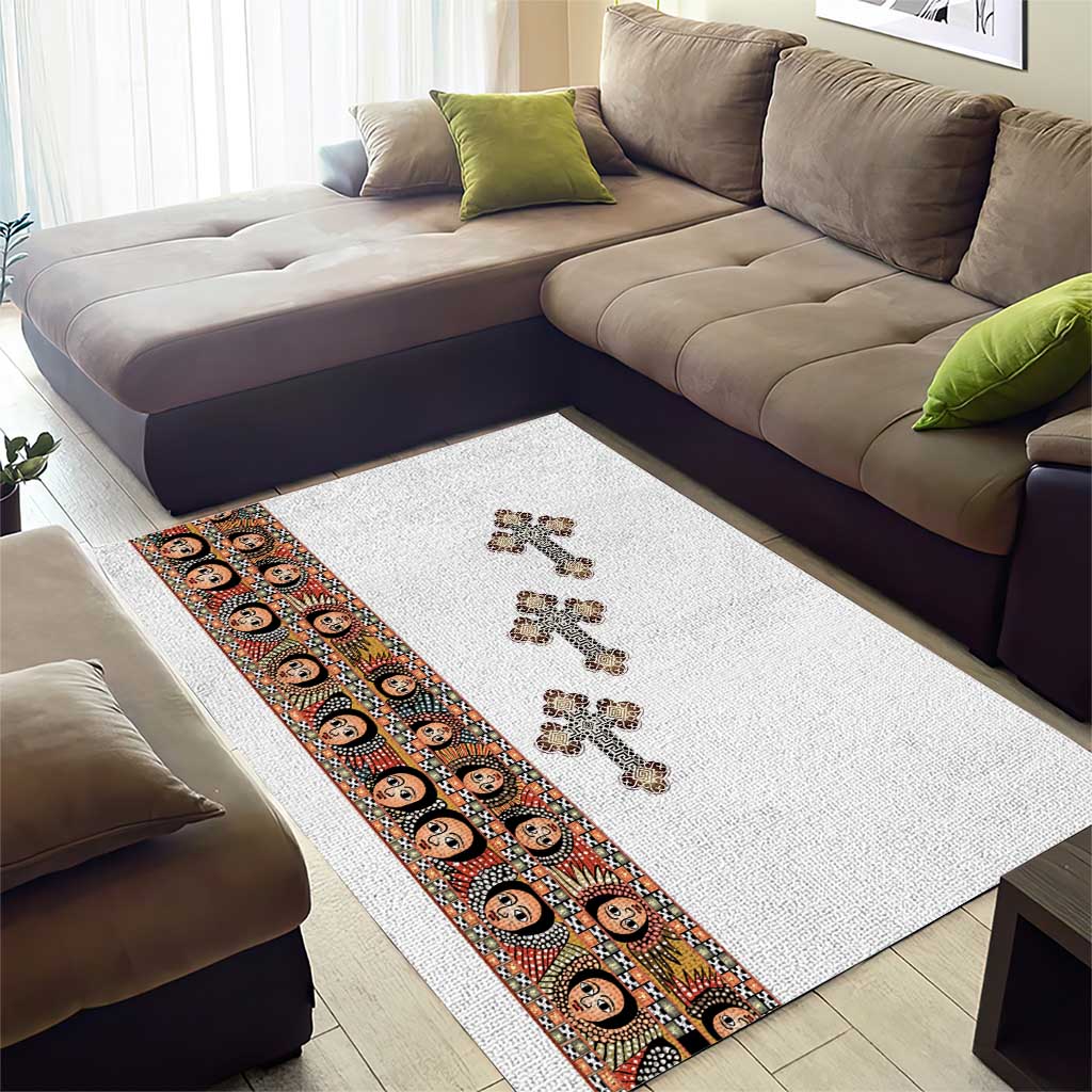 Ethiopia Angels Tilet With Cross Area Rug
