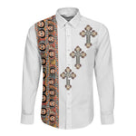 Ethiopia Angels Tilet With Cross Long Sleeve Button Shirt