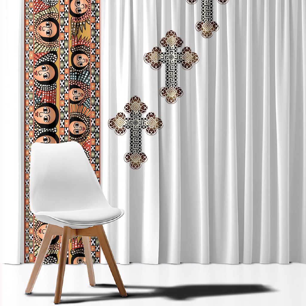 Ethiopia Angels Tilet With Cross Window Curtain