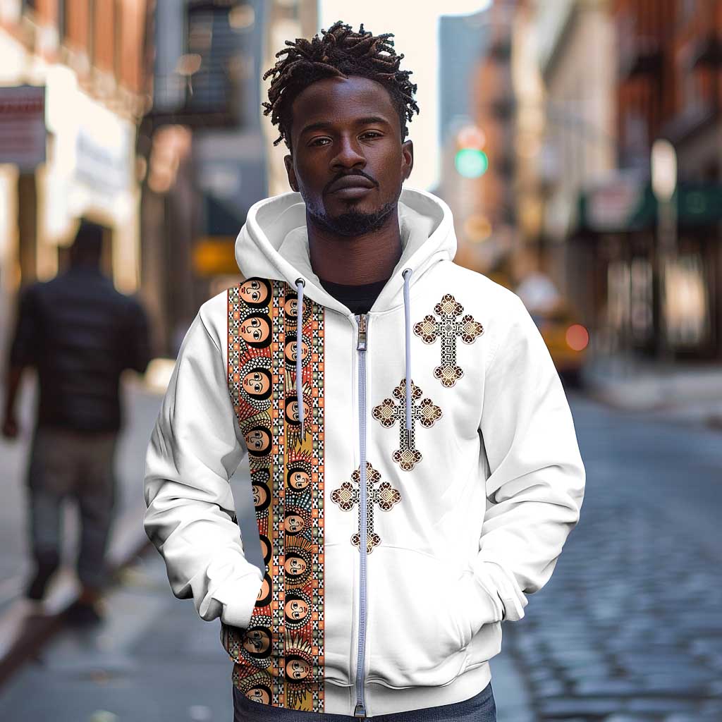 Ethiopia Angels Tilet With Cross Zip Hoodie
