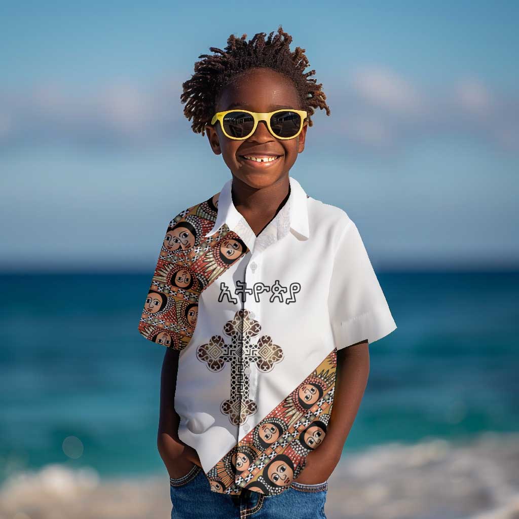 Personalized Ethiopia Kid Hawaiian Shirt Ethiopian Orthodox Church Angel