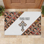 Personalized Ethiopia Rubber Doormat Ethiopian Orthodox Church Angel