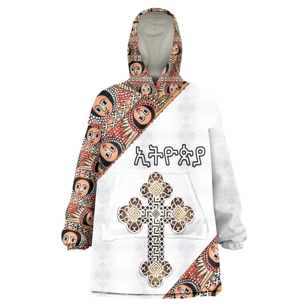 Personalized Ethiopia Wearable Blanket Hoodie Ethiopian Orthodox Church Angel
