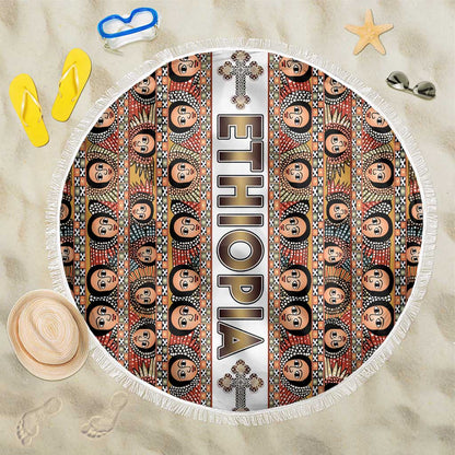 Personalized Ethiopia Beach Blanket Ethiopian Tewahedo Angel Orthodox