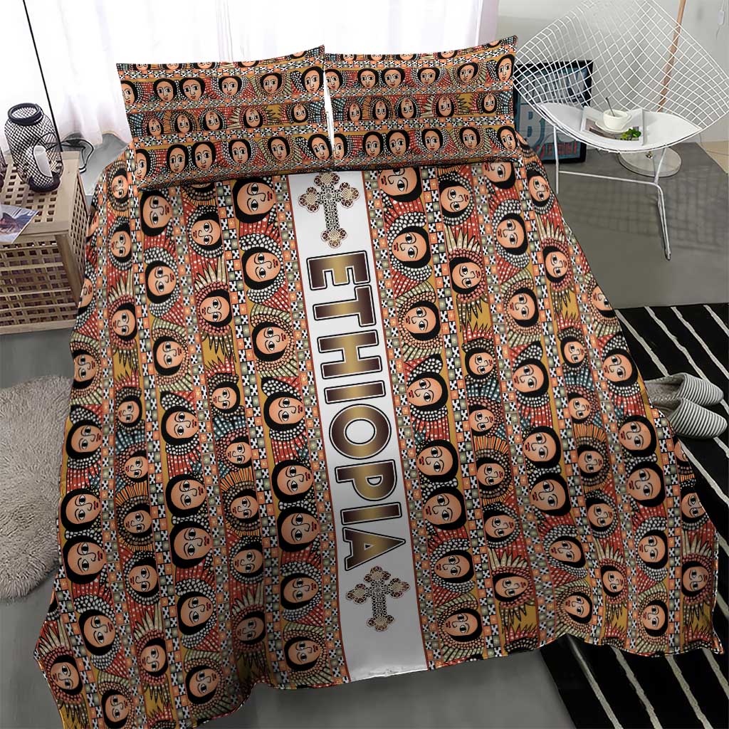 Personalized Ethiopia Bedding Set Ethiopian Tewahedo Angel Orthodox