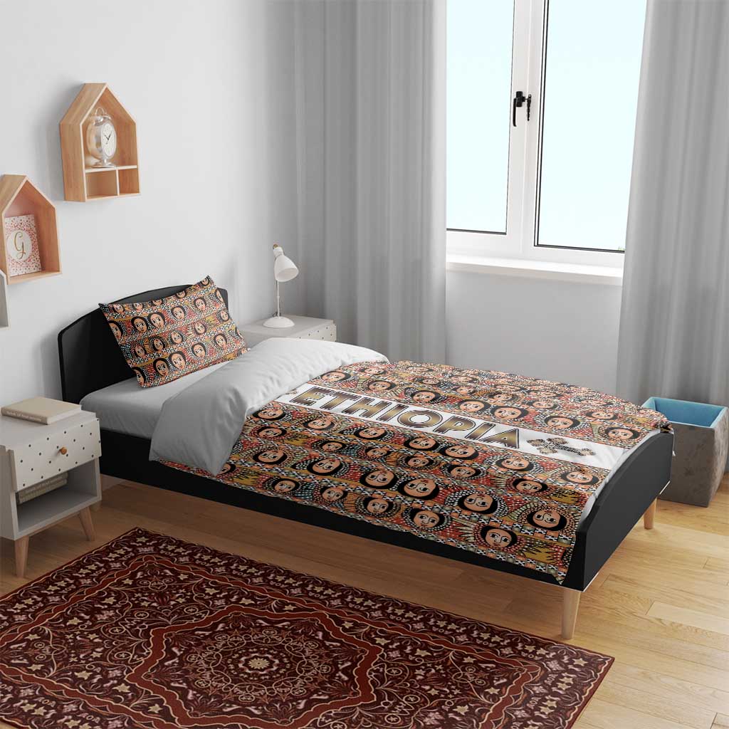Personalized Ethiopia Bedding Set Ethiopian Tewahedo Angel Orthodox