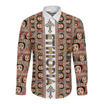 Personalized Ethiopia Long Sleeve Button Shirt Ethiopian Tewahedo Angel Orthodox