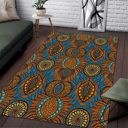 Tribal Earth African Ankara Pattern Area Rug
