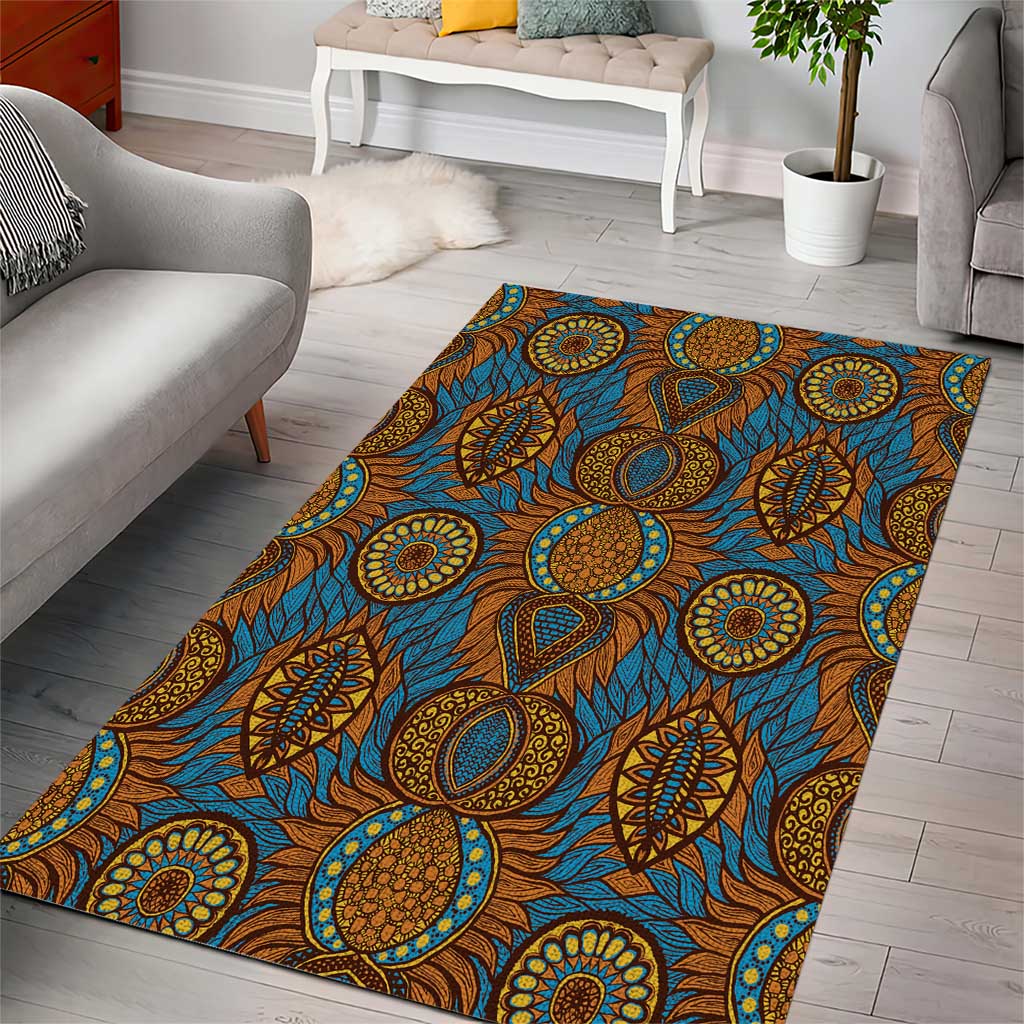 Tribal Earth African Ankara Pattern Area Rug