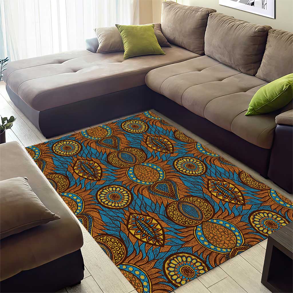 Tribal Earth African Ankara Pattern Area Rug