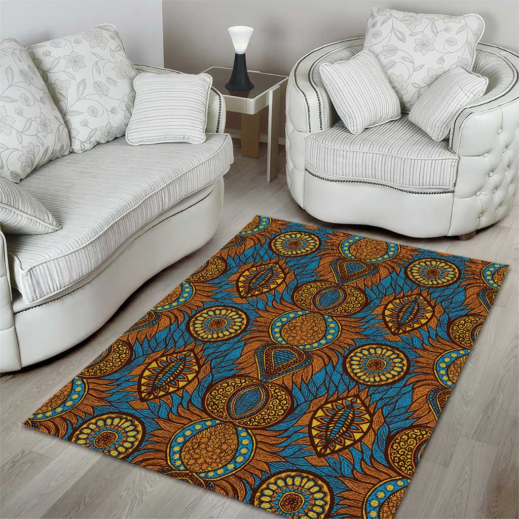 Tribal Earth African Ankara Pattern Area Rug