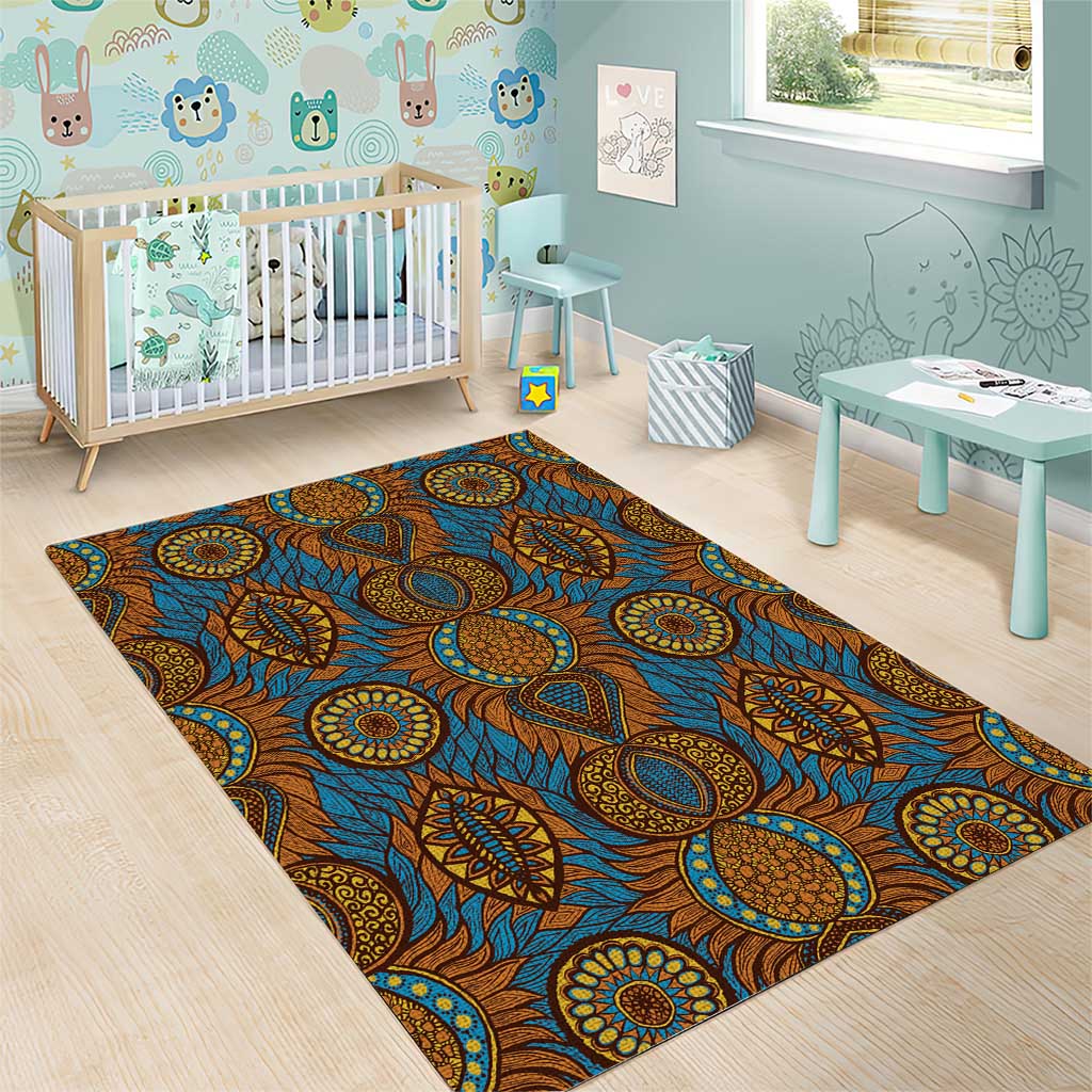 Tribal Earth African Ankara Pattern Area Rug