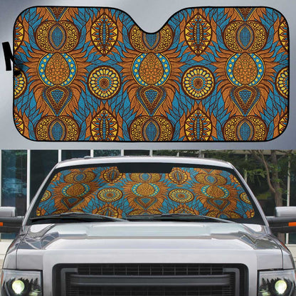 Tribal Earth African Ankara Pattern Auto Sun Shade