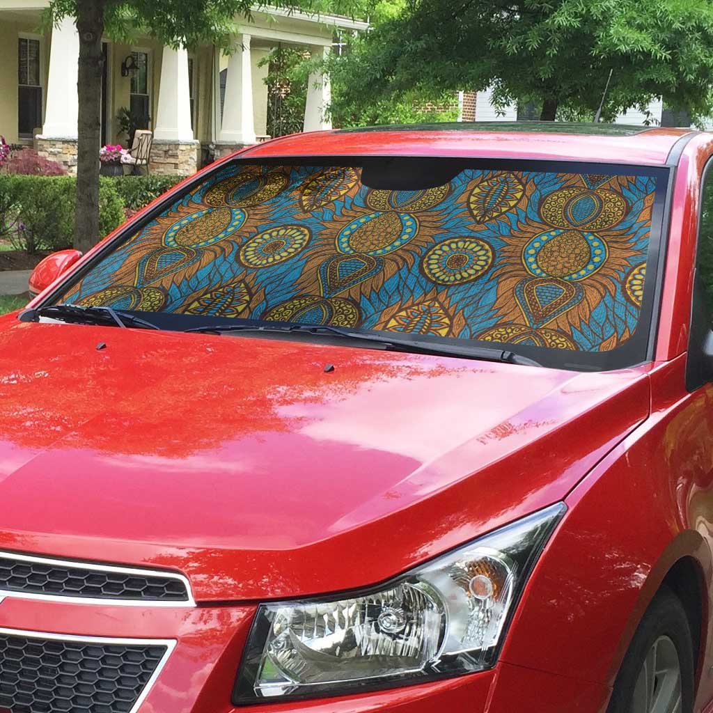 Tribal Earth African Ankara Pattern Auto Sun Shade