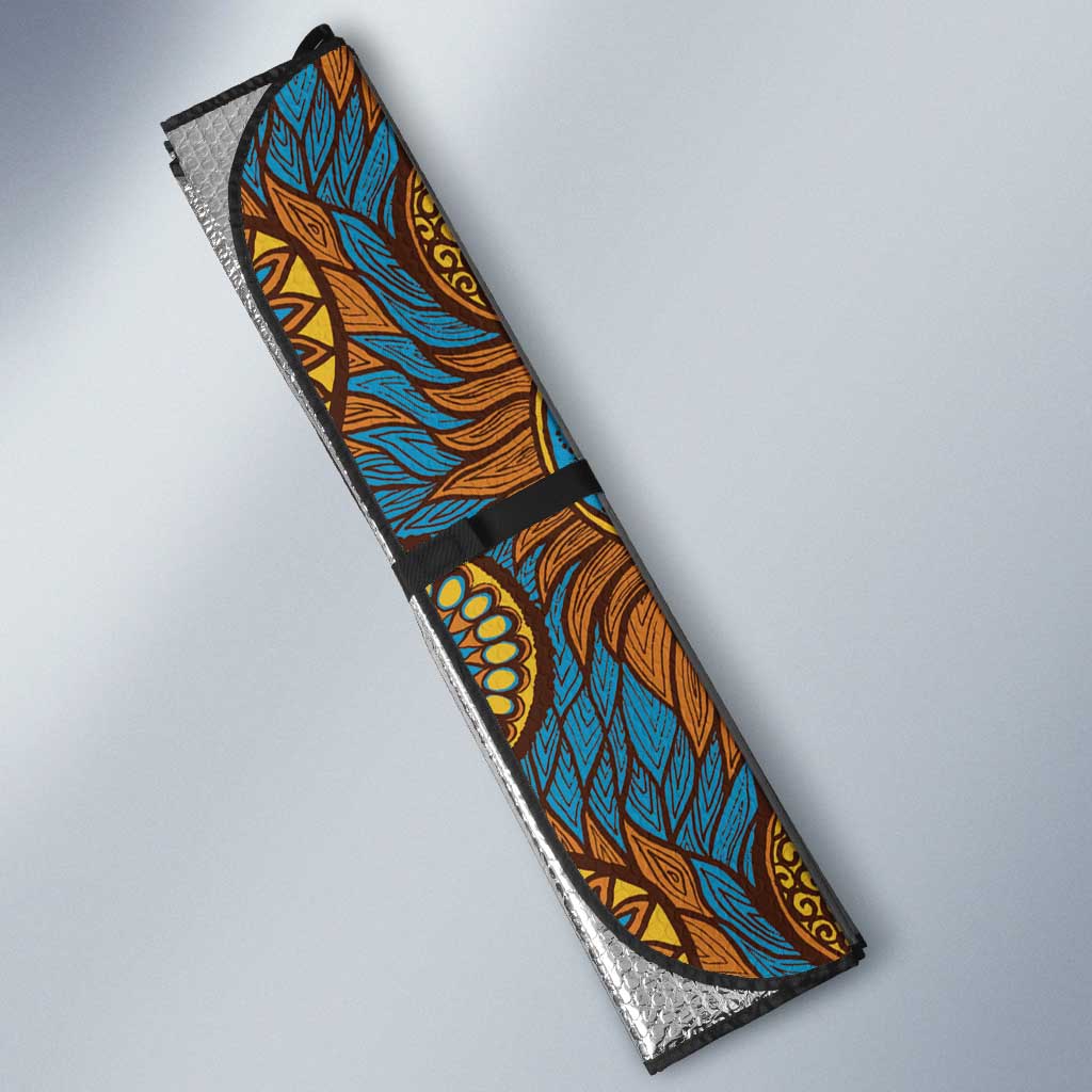 Tribal Earth African Ankara Pattern Auto Sun Shade